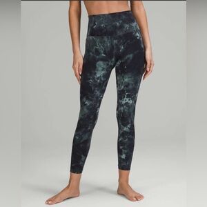 Lululemon Align High Rise Pant 25” Diamond Dye Silver Blue Tidewater Size 20